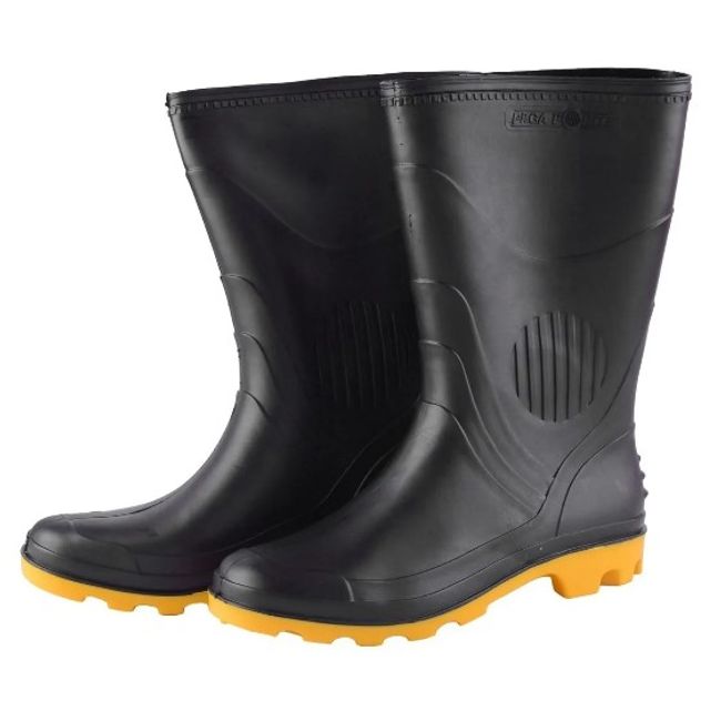 Bota-PVC-Cano-Longo-Nº36-Preta-com-Amarelo