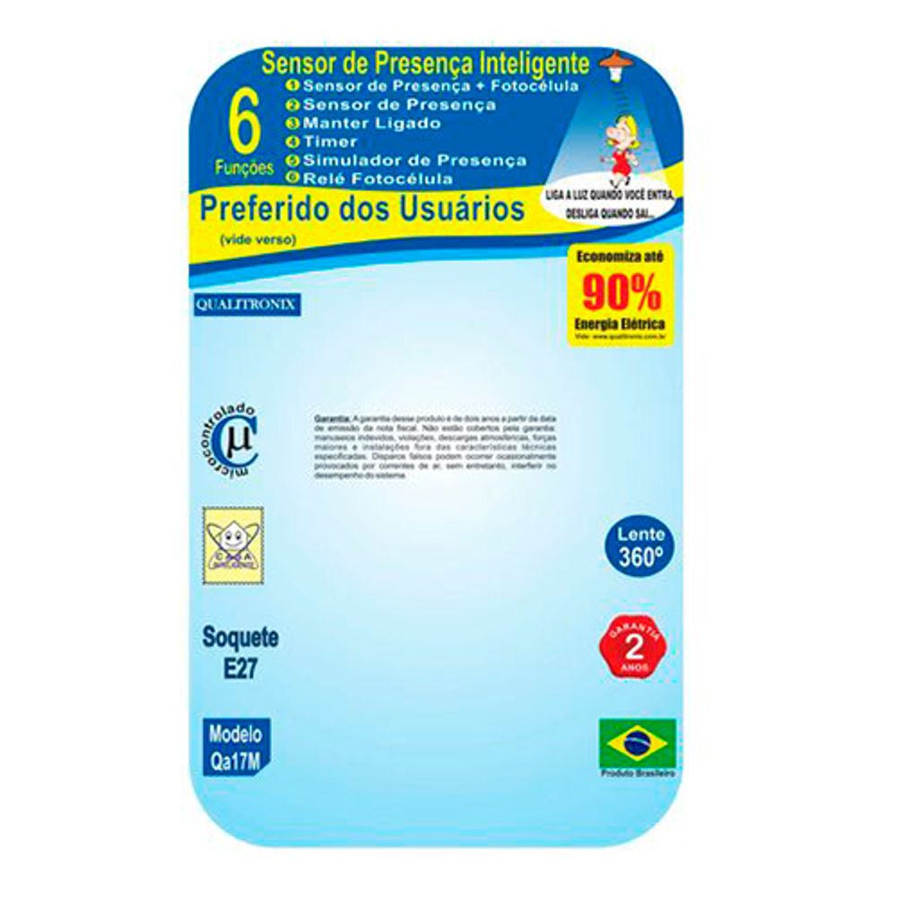 Sensor-de-Presenca-Fotocelula-360°-com-Soquete-para-Lampada-E27---QUALITRONIX