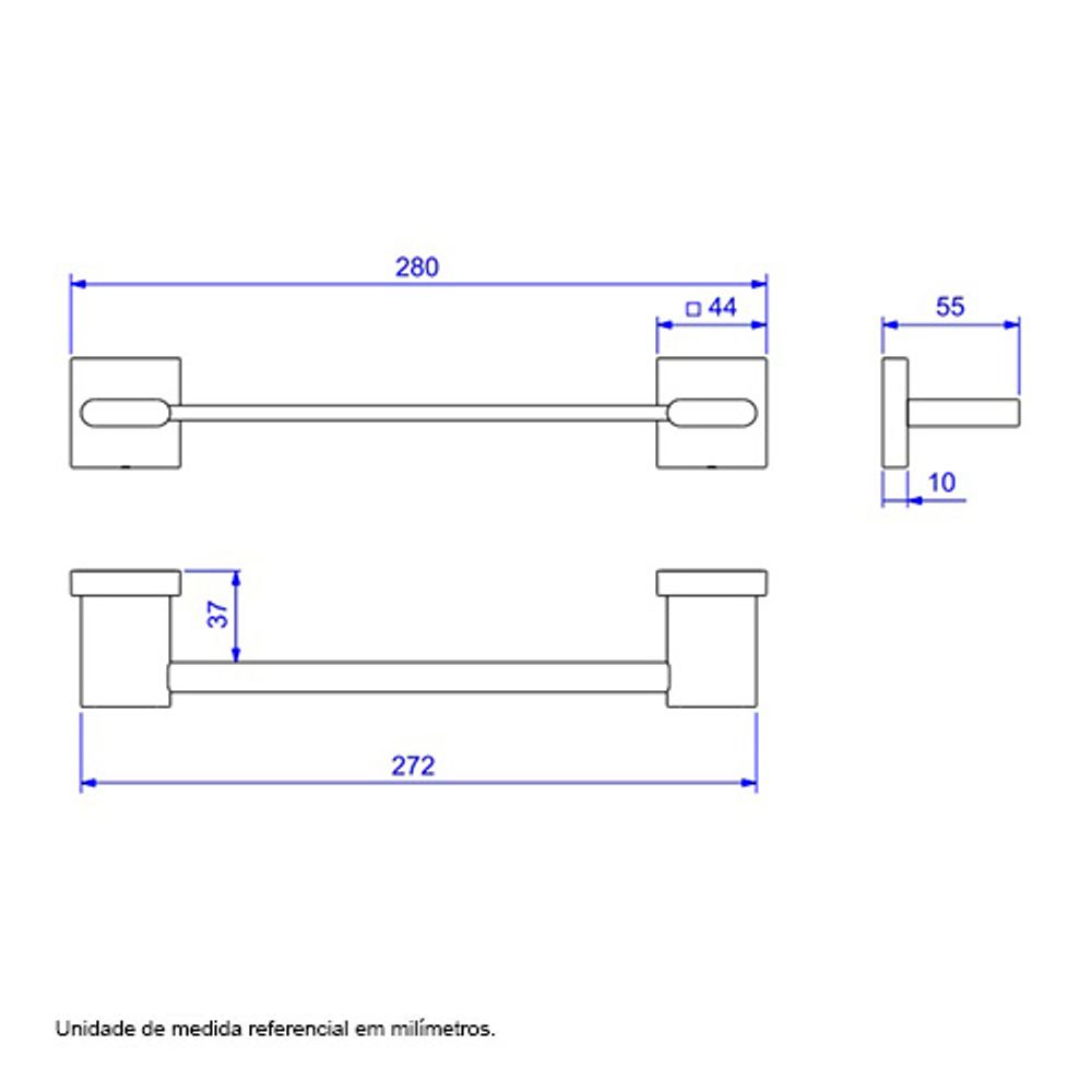 Porta-Toalha-Polo-Barra-20CM-Black-Noir---DECA