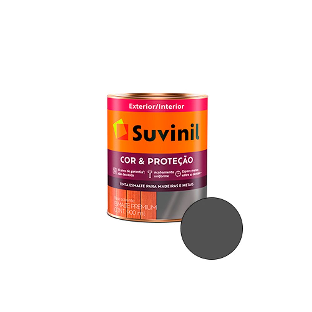 Tinta-Esmalte-Sintetico-Cor-e-Protecao-Grafite-Escuro-Fosco-900ml---SUVINIL