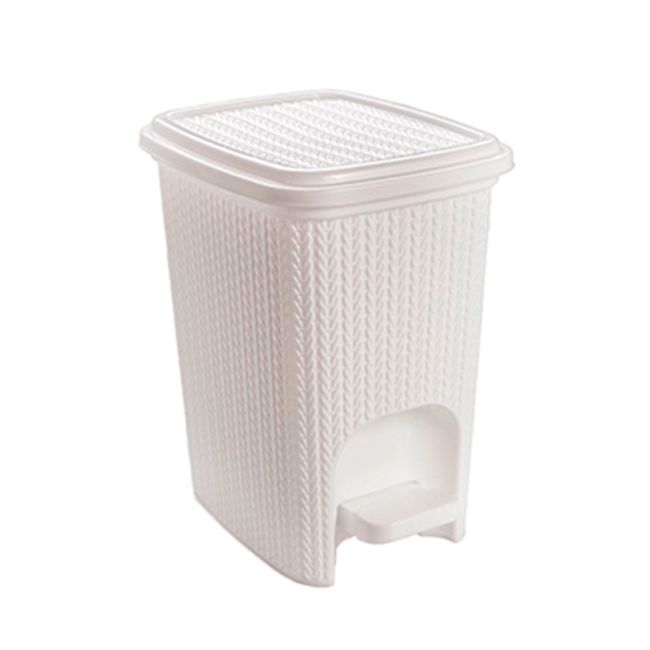 Lixeira-de-Plastico-7L-Trama-com-Pedal-Branca---PLASUTIL