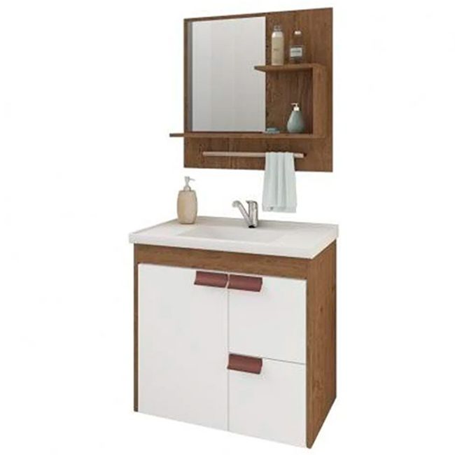 Gabinete-para-Banheiro-com-Espelheira-Tulipa-59cm-Amendoa-com-Branco---MGM-MOVEIS