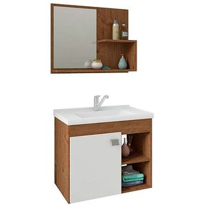 Gabinete-para-Banheiro-com-Espelheira-Lotus-55cm-Amendoa-com-Branco---MGM-MOVEIS