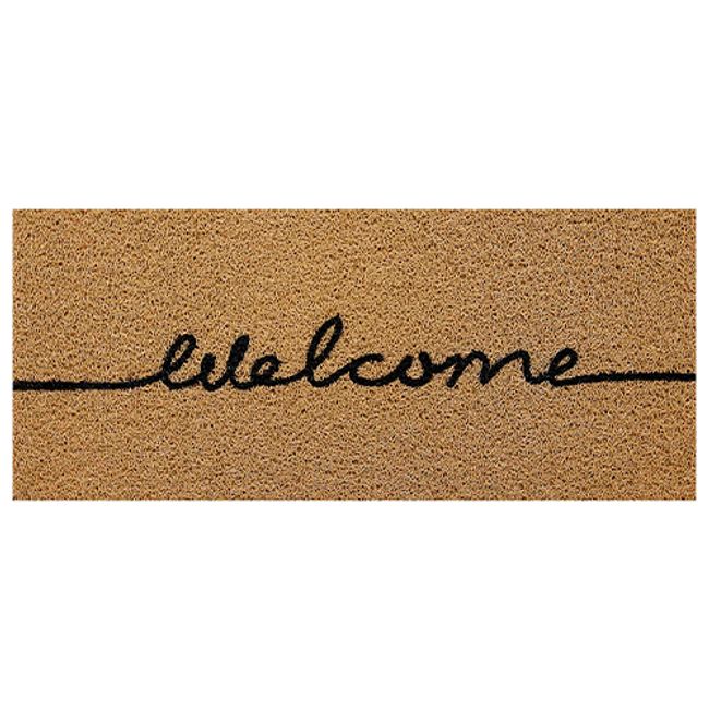 Tapete-Vinil-Long-Welcome-30x70cm-Marrom-Claro---KAPAZI