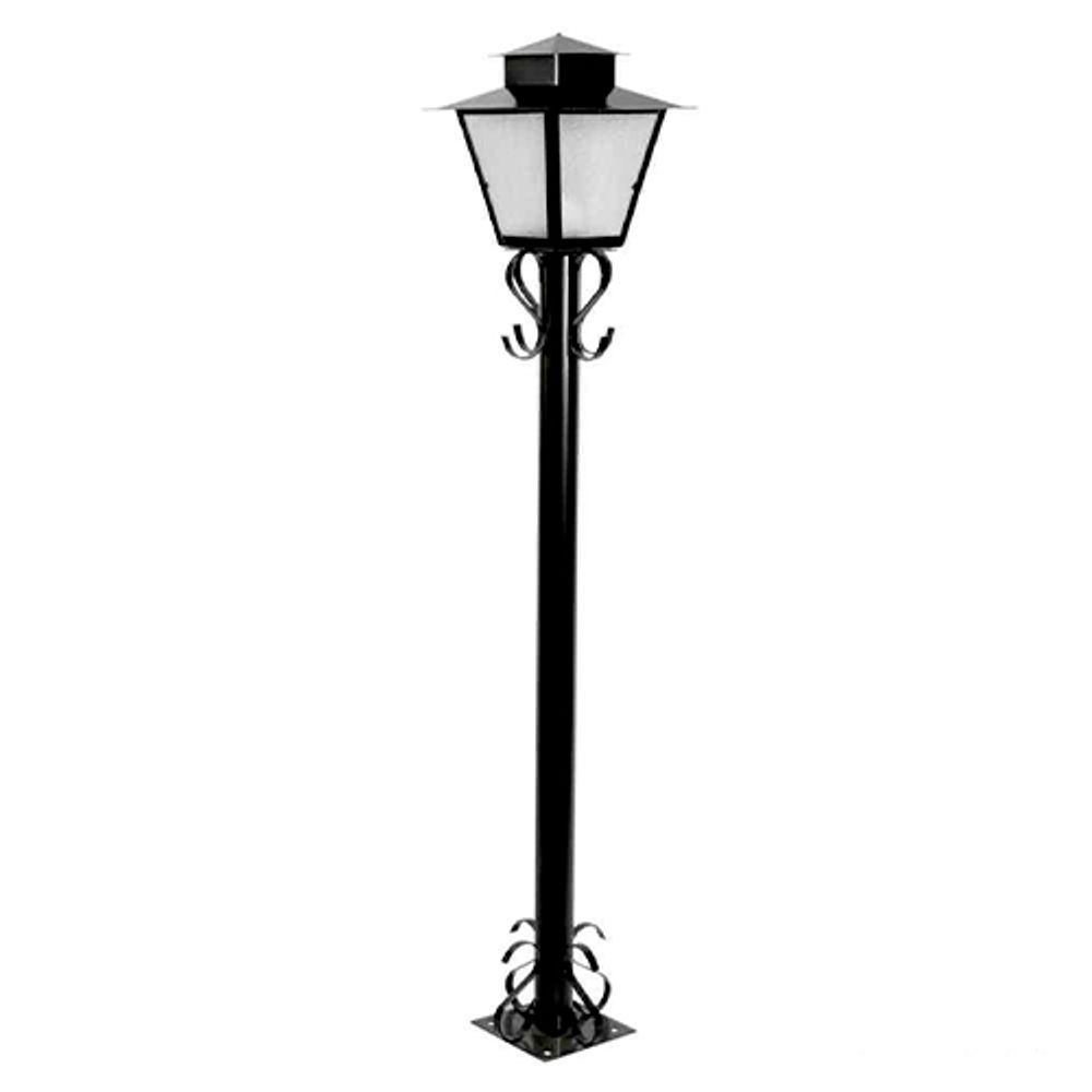 Poste-de-Jardim-Colonial-Quadrado-P-3-Preto-176m---IDEAL