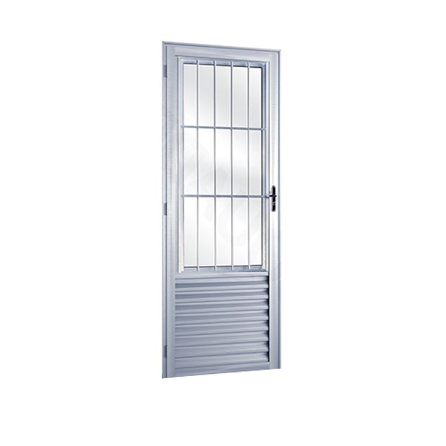 Porta-de-Aluminio-com-Postigo-Lado-Esquerdo-com-Vidro-Canelado-210x80cm---ESQUADROMIL