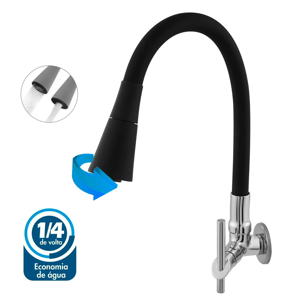 Torneira-de-Parede-para-Cozinha-Conica-Flexivel-2031-C69-Black---LIDER-METAIS