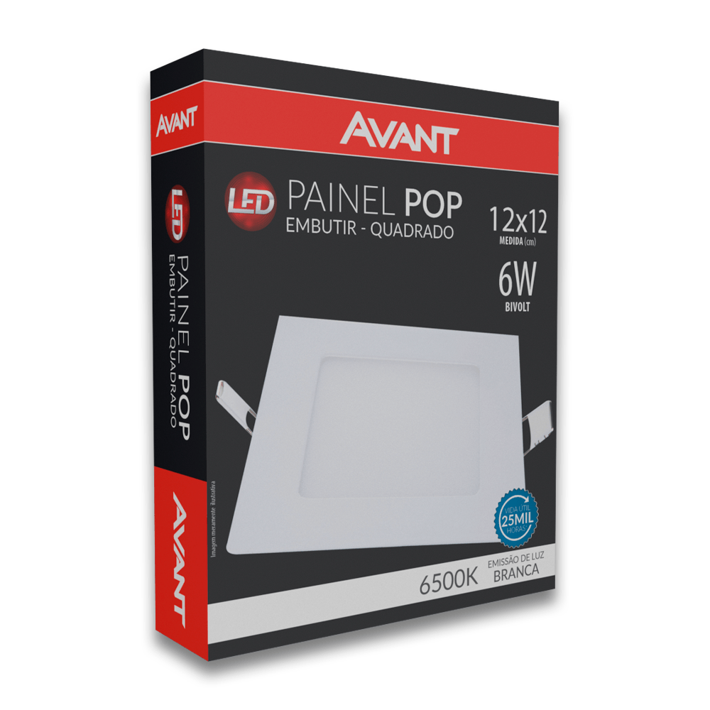 Painel-de-LED-para-Embutir-Quadrado-de-6W-Luz-Branca---AVANT