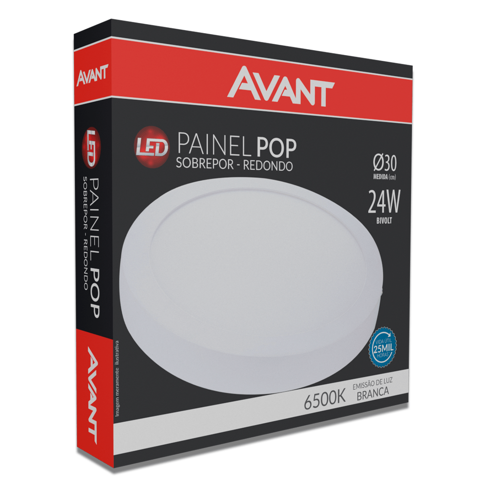 Painel-de-LED-para-Sobrepor-Redondo-de--24W-Luz-Branca---AVANT