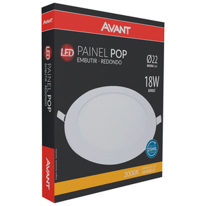 Painel-de-LED-para-Embutir-Redondo-de-18W-Luz-Amarela---AVANT