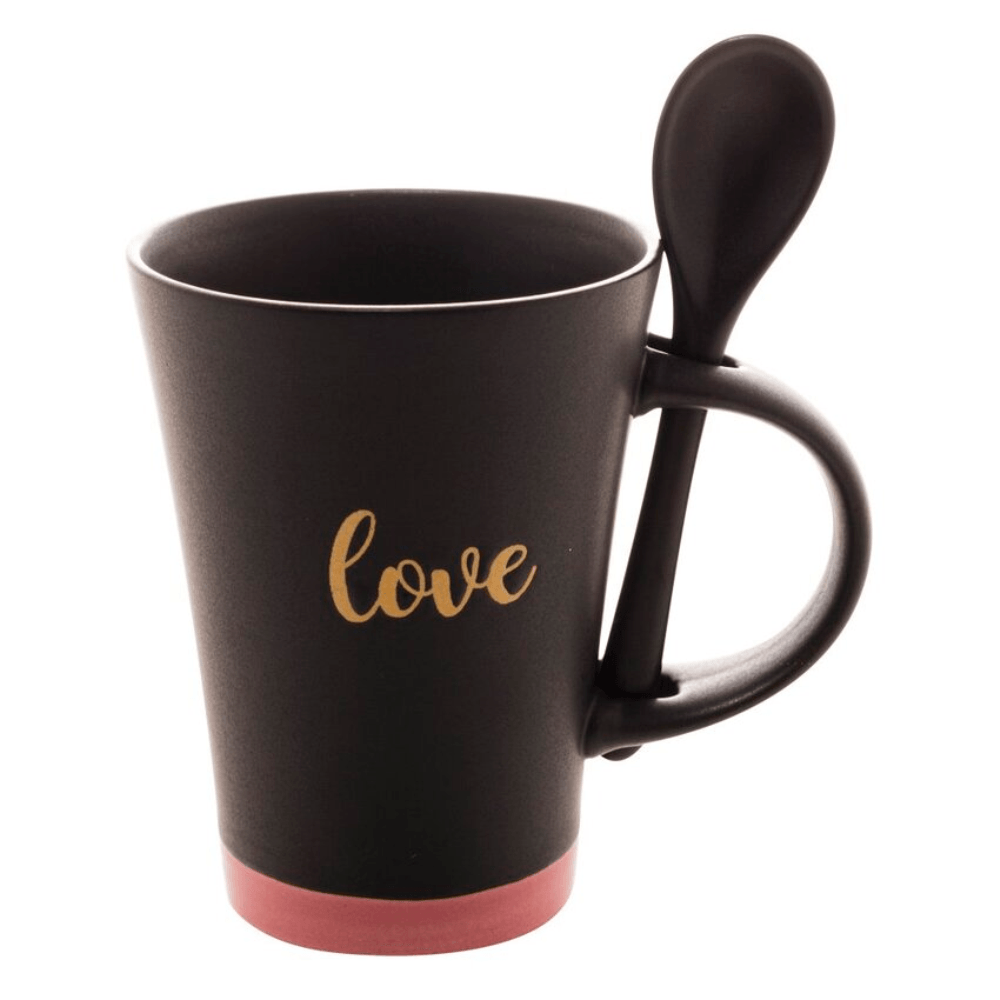 Caneca-de-Ceramica-com-Colher-Love-Preto-Fosco-340ml---WOLFF