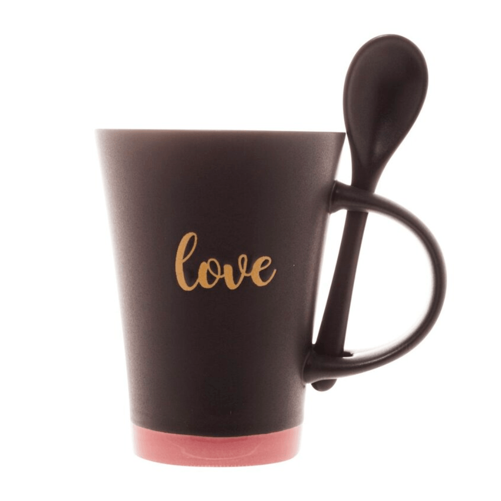Caneca-de-Ceramica-com-Colher-Love-Preto-Fosco-340ml---WOLFF