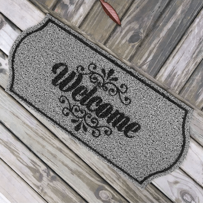 Capacho-Vinil-Formas-Welcome-Cinza-30x70cm---KAPAZI