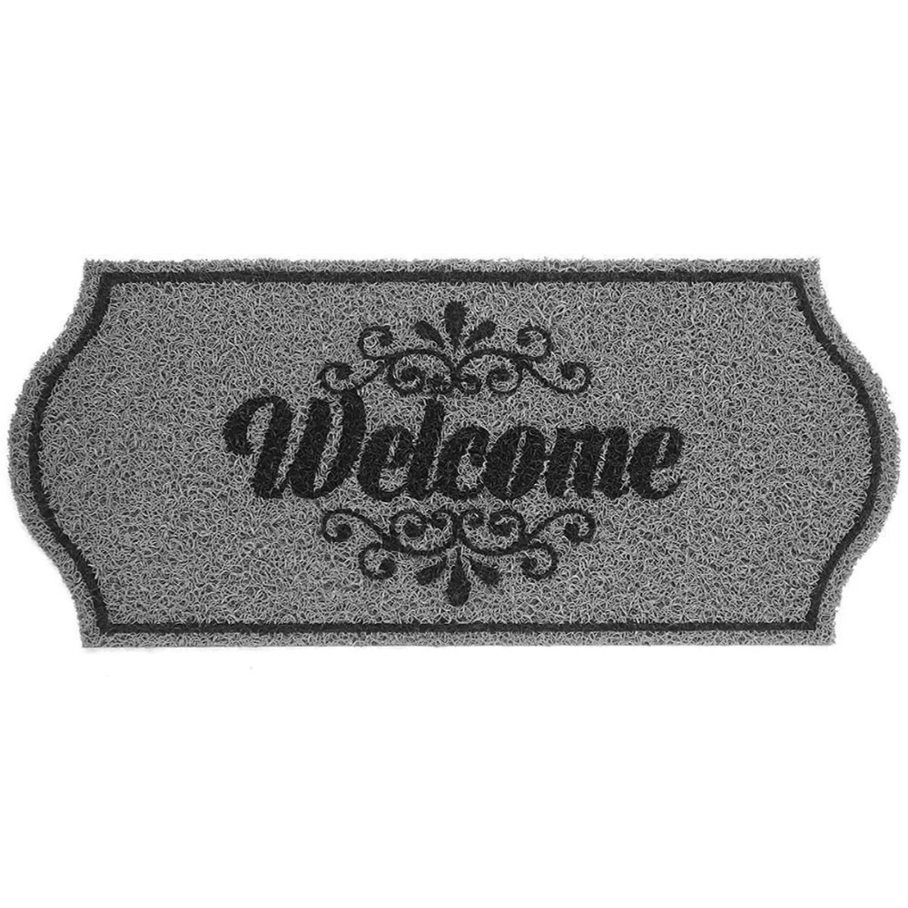 Capacho-Vinil-Formas-Welcome-Cinza-30x70cm---KAPAZI