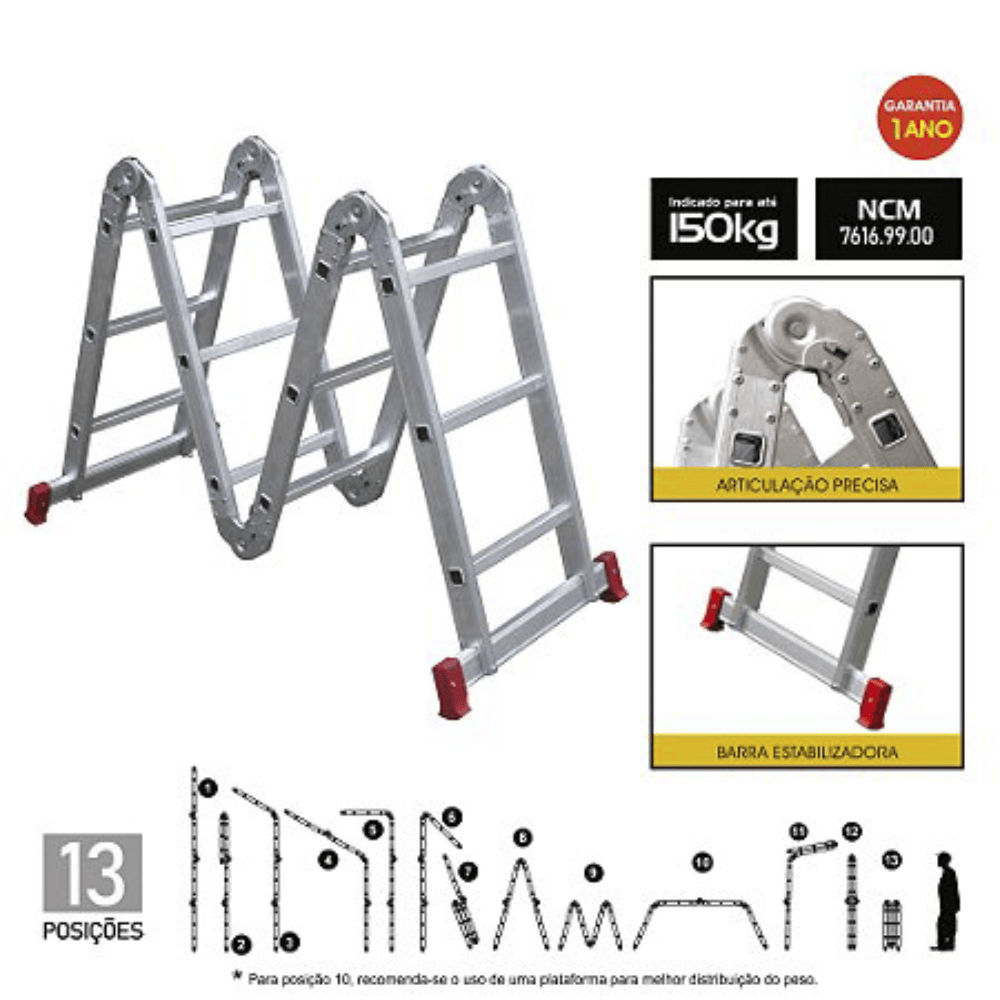 Escada-Articulada-Multifuncional-Aluminio-4x3-12-Degraus---BOTAFOGO