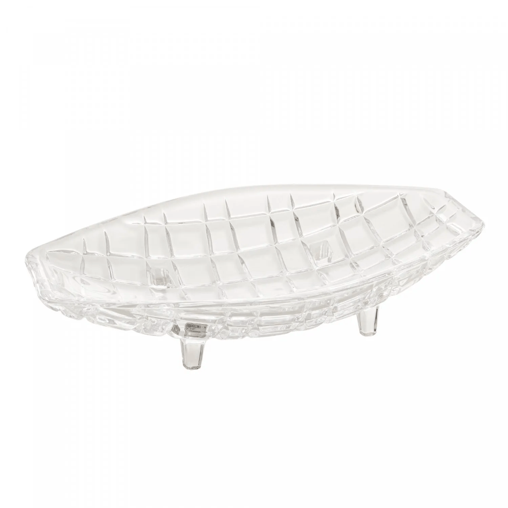 Centro-de-Mesa-de-Cristal-Ambar-com-Pe-de-Aco-Lys-Rose-25cm---WOLFF
